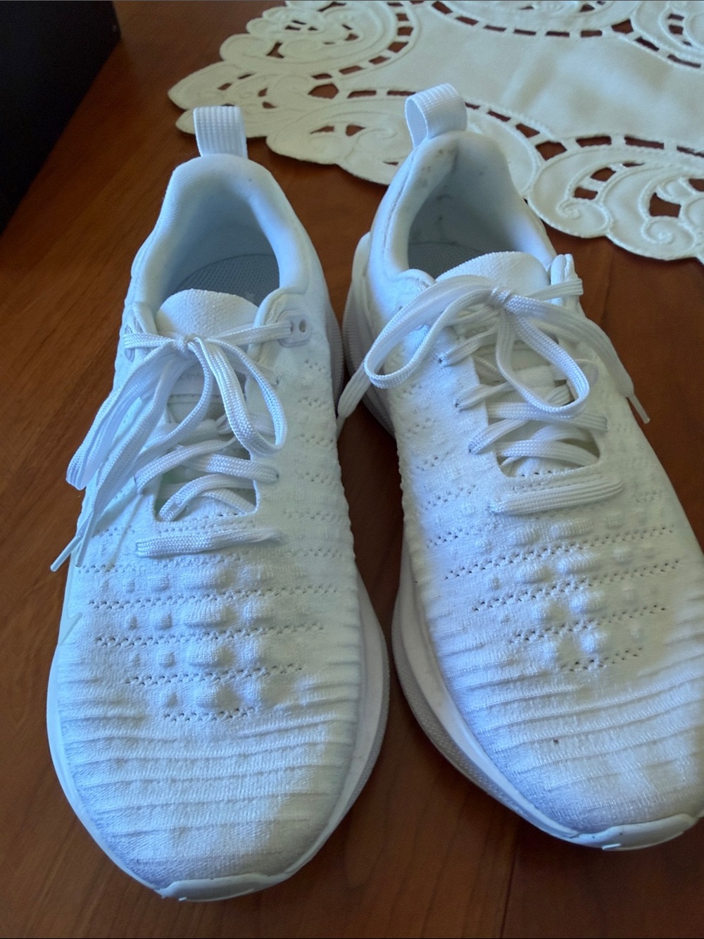Nike White Knit Athletic Sneakers